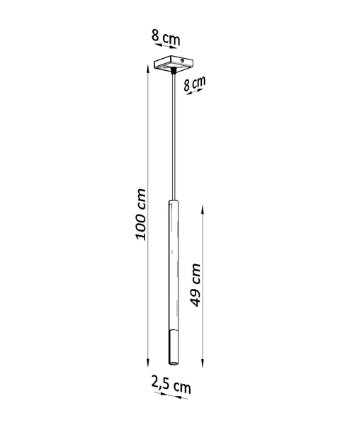 LAMPA wisząca SL.0885 okrągła OPRAWA metalowy ZWIS tuba czarna chrom