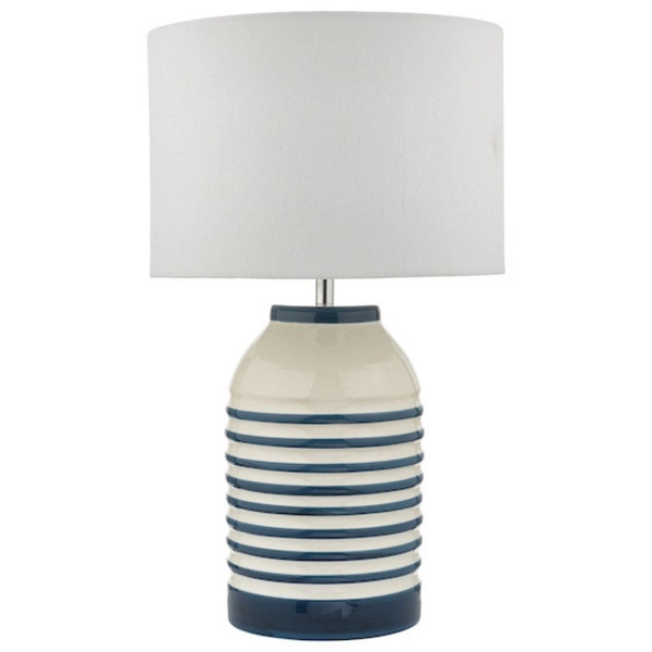Ceramiczna lampa stołowa Zabe ZAB4223 Dar Lighting w paski niebieska biała