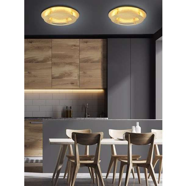 Plafon LAMPA sufitowa MERLE 98-66190 Candellux metalowa OPRAWA okrągła LED 24W 3000K art deco pierścień złoty