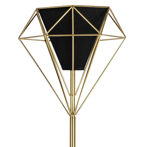 Industrialna LAMPA podłogowa HIRA 318626 Polux druciana do sypialni złota czarna