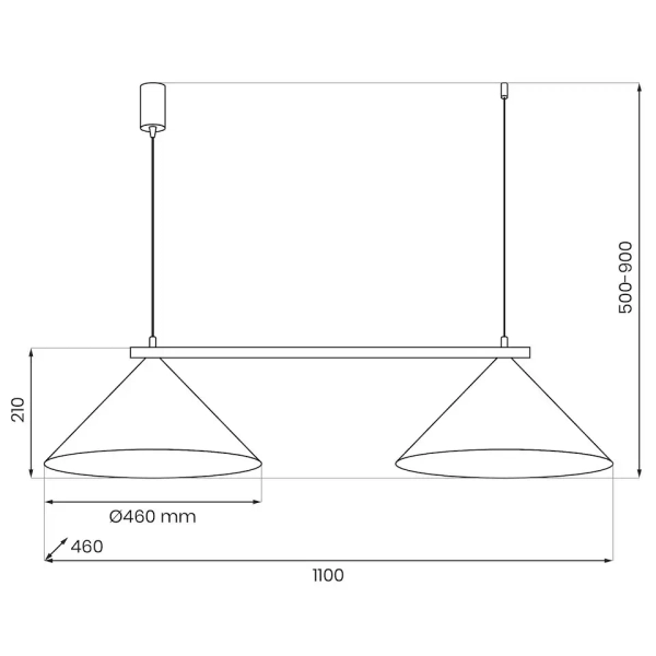 Podwójna wisząca lampa Capital MLP2472 stożek regulowana beżowy