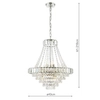 Regulowany żyrandol Osborne OSB1238-EH Dar Lighting rokoko do salonu kryształy srebrna