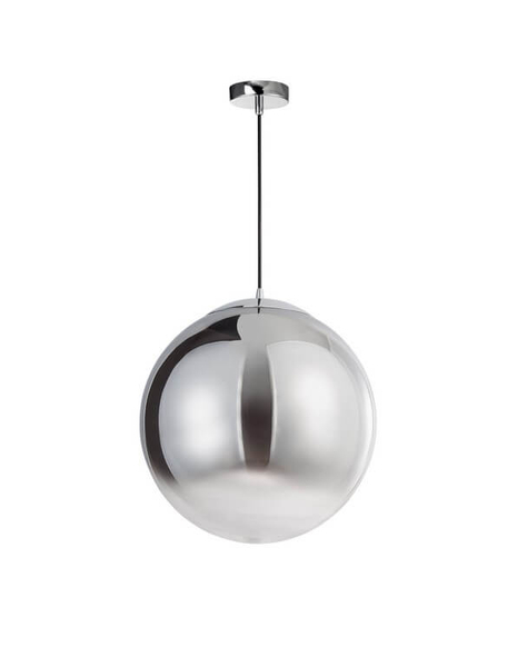 Wisząca lampa loftowa Caleta kula do holu chrom przydymiona