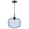 Szklana wisząca lampa Demarius DEM0123 do przedpokoju niebieska czarna