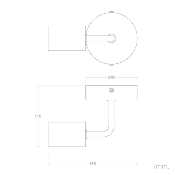 Kinkiet minimalistyczny Tesoro ABR-KR-C-E27 Abruzzo metalowy czarny