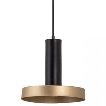 Modernistyczna zwisająca lampa 22178 tuba dysk cylinder czarny złoty