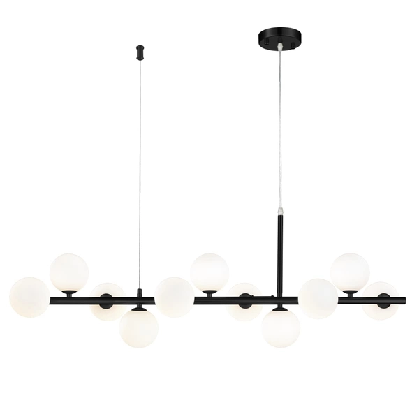 Lampa wisząca MINI MOON ST-8118P-11 black Step mleczne kule żelazo szkło czarna