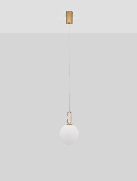 Lampa wisząca YARA LE42733 LED 10,64W 3000K biała kula zwis złoty