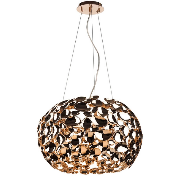 Złota lampa wisząca Carera glamour kula ball do salonu