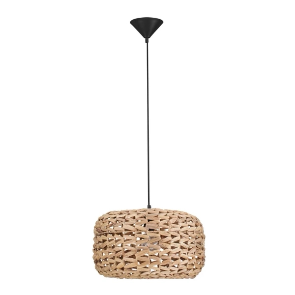 Owalna wisząca lampa NAVANTA LE45376 pleciona brązowa