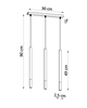 Wisząca LAMPA tuby SL.0889 metalowa OPRAWA okrągły ZWIS na listwie czarny miedź