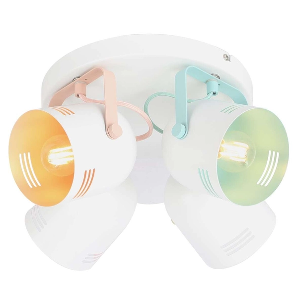 Sufitowa LAMPA plafon MINUET 7014 Rabalux regulowana OPRAWA pastelowe reflektorki kolorowa