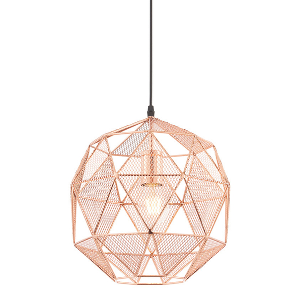Wisząca lampa metalowa Armour 72815 do salonu ażurowa miedziana