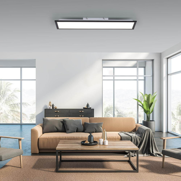 Sypialniana lampa sufitowa Flat LED 14W 3000K prostokąt czarny