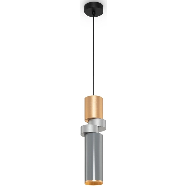 Wisząca lampa tuba Palette MOD303PL-01CFL3 Maytoni modern szara mosiądz