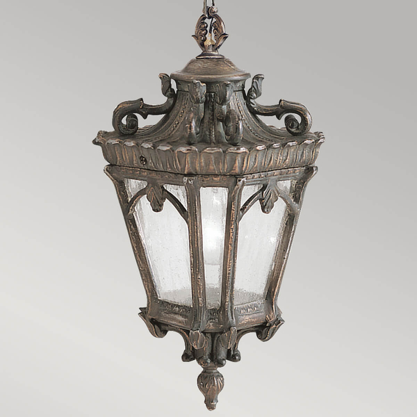 Ogrodowa lampa wisząca Tournai KL-TOURNAI8-M Elstead klasyczna na łańcuchu antyczny mosiądz