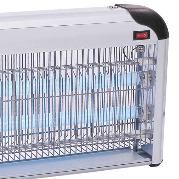 Lampa zewnętrzna owadobójcza 301314 świetlówka UV czarna srebrna