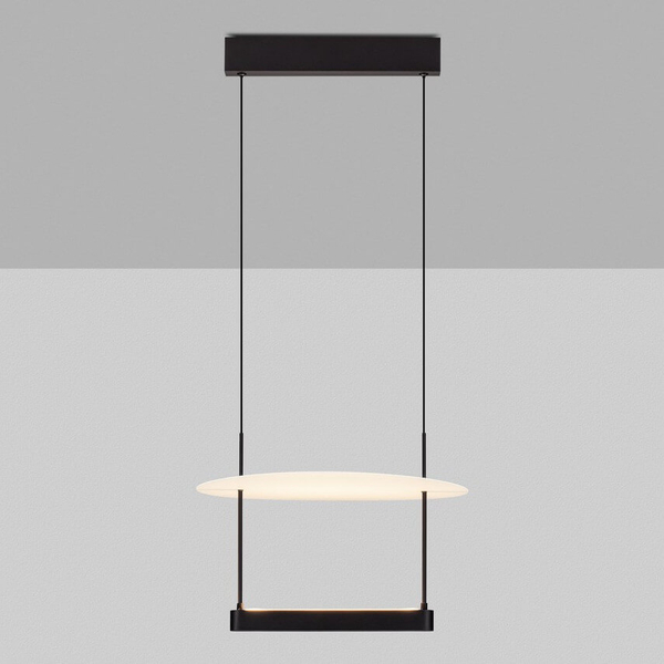 Lampa wisząca na belce TIRAQUE LE44628 LED 29W 3000K dysk czarna biała