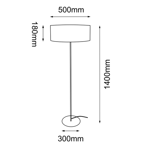 Lampa podłogowa Lamego 2017 Shilo do sypialni okrągła biały