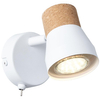 Metalowa lampa ścienna Moka 75711/75 korek biała