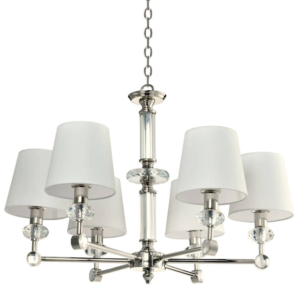 Glamour LAMPA wisząca DOHA P06285NI-WH Cosmolight abażurowy zwis z kryształkami nikiel