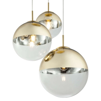LAMPA wisząca VARUS 15855-3 Globo szklana OPRAWA zwis kaskada kule balls złote przezroczyste