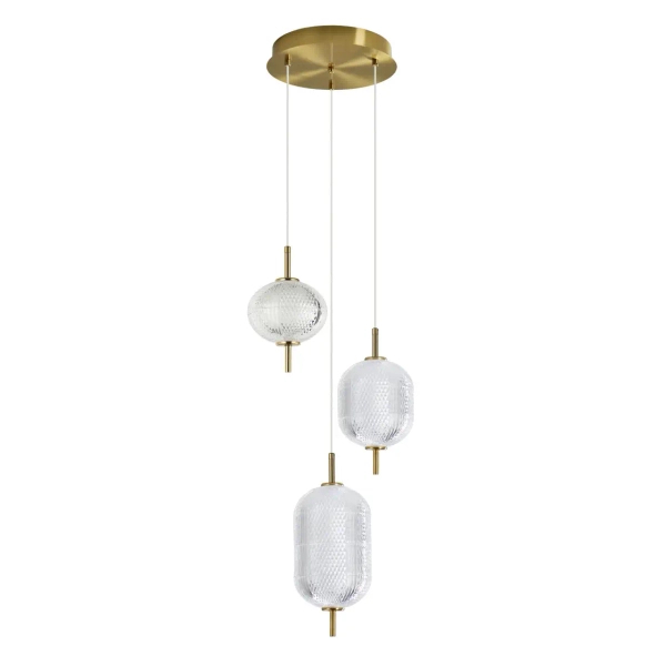 Potrójna lampa wisząca nad stół Corado PND-81438-3-GD LED 23W 3000K złoty