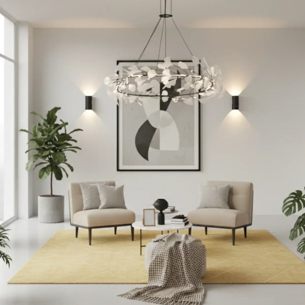 Lampa wisząca Botanika XY080P-80 black liściasta czarna biała