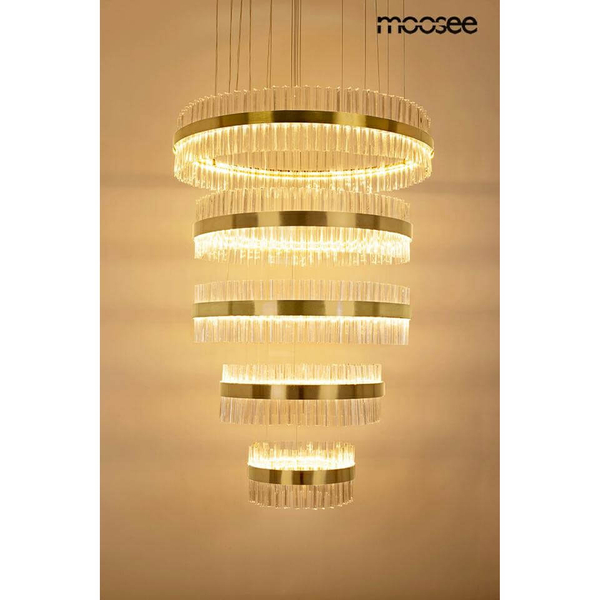 Kryształowy żyrandol Ghia MSE1501100396 Moosee LED 233W 3000K szkło złoty