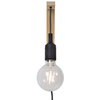 Kinkiet LAMPA ścienna FIX WALL 08208/01/30 Lucide metalowa OPRAWA na przewodzie czarna drewno