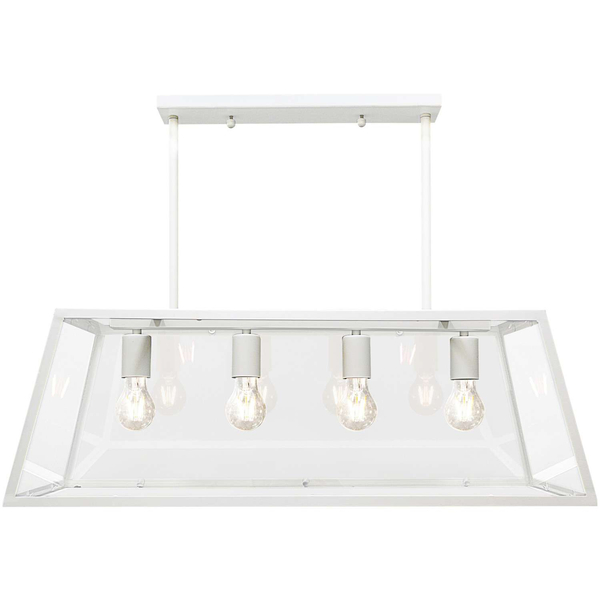 LAMPA wisząca FINLAND 307163 Polux loftowa OPRAWA zwis klatka retro biała przezroczysta