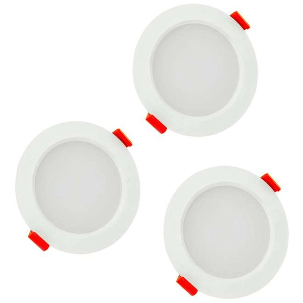 Wpuszczane LAMPY sufitowe MIRO 304605 Polux zestaw 3 podtynkowych OPRAW okrągłych LED 18W 3000K do zabudowy IP44 białe