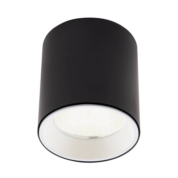 Zestaw czarny spot sufitowy Tub C0211 + RC0155/C0156 WHITE Maxlight LED 7W 3000K pierścień biały