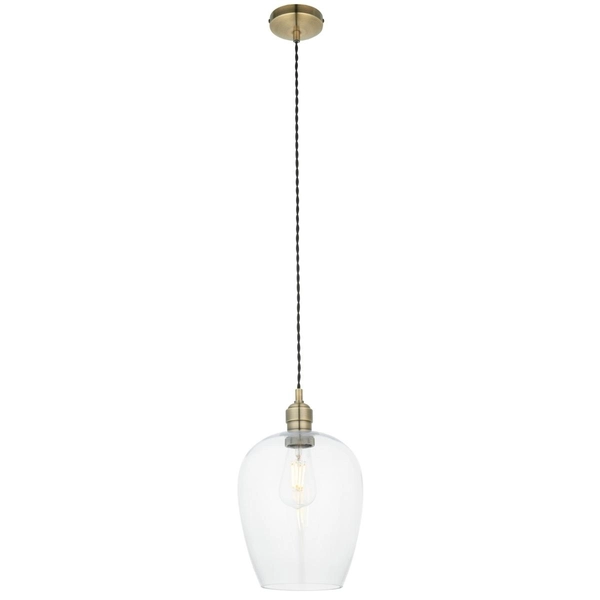 Lampa wisząca L&-1102679 Light& ze szklanym kloszem mosiądz