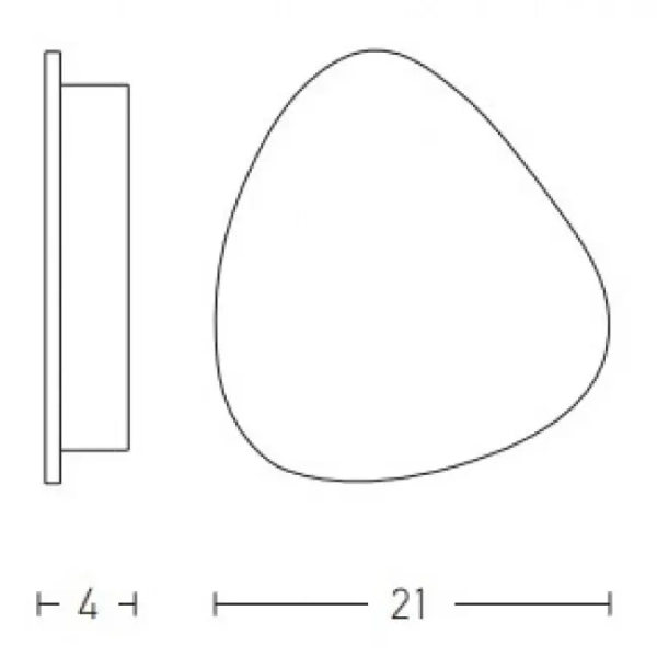Dekoracyjna lampa ścienna 17023-W kamyk owalna do jadalni biały