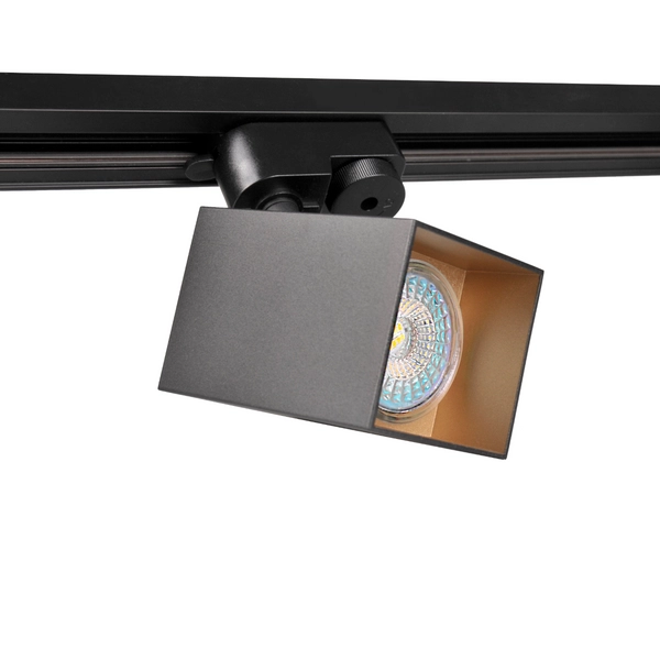 1-fazowy zestaw szynowy SQUARE 321732 sufitowy czarny złoty