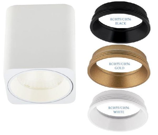 Zestaw downlight Tub C0156 + RC0155/C0156 BLACK Maxlight LED 7W 3000K biały pierścień czarny