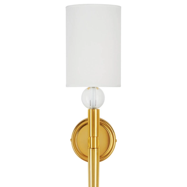 Salonowa lampa na ścianę DAMA ST-8436 GB-CE z abażurem złoty biały