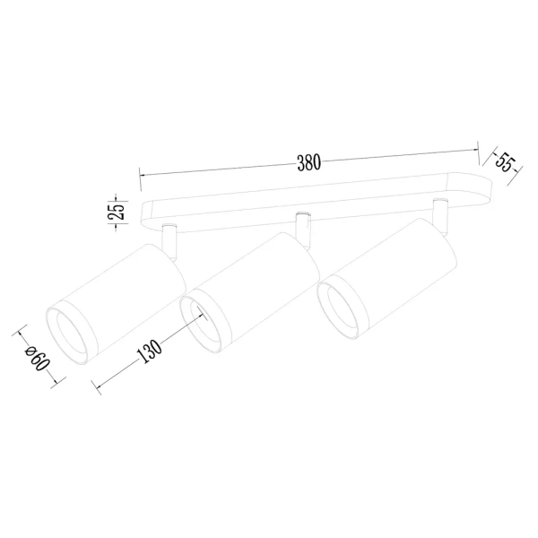 Podłużna lampa sufitowa MICA SPOT ML1149 na korytarz z regulacją złoty