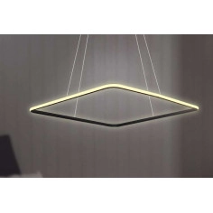 LAMPA wisząca MDECO SLIM/000014/3000/B kwadratowa OPRAWA metalowa LED 26W 3000K zwis ramka czarna