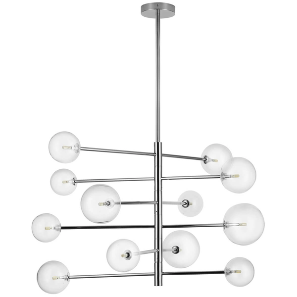 Wisząca lampa salonowa sticks Sola ST-5020-12 Step szklane kule chrom