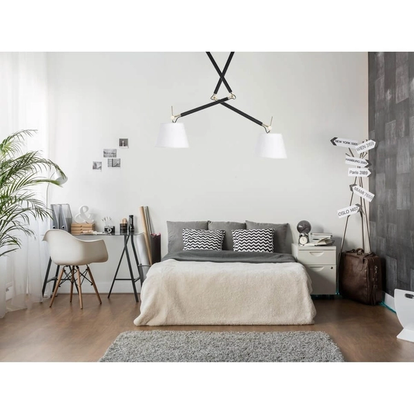 Podwójna regulowana lampa wisząca Zyta AZ4191+2xAZ2602 czarna biała