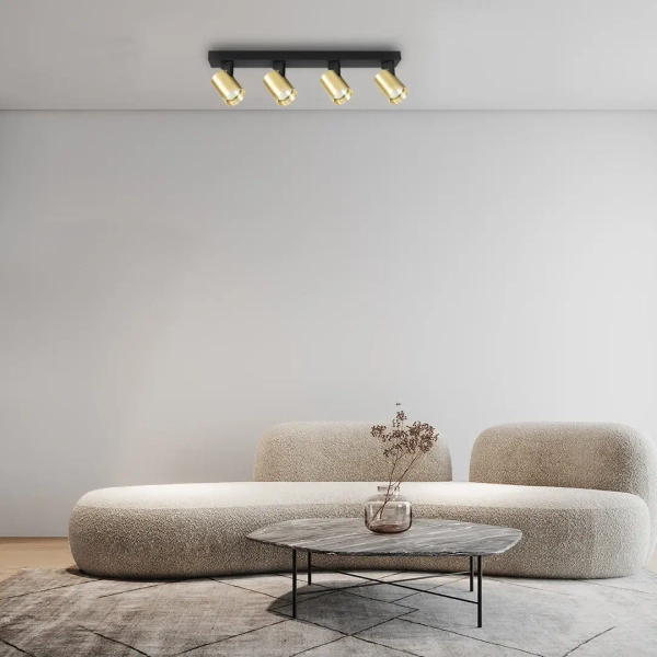 Regulowana lampa sufitowa VOLF SPOT  ML1297 do salonu złoty czarny