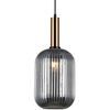 LAMPA wisząca ANTIOLA PND-5588-1L-BRO+SG Italux szklana OPRAWA loftowy zwis plisowany mosiężny przydymiony