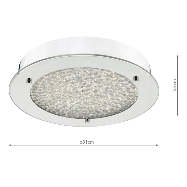 Łazienkowa lampa sufitowa Peta PET5250 LED 20W 3000K oczko IP44 chrom