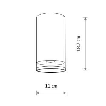 Łazienkowa lampa sufitowa Rock 10687 IP44 downlight metalowy grafitowy