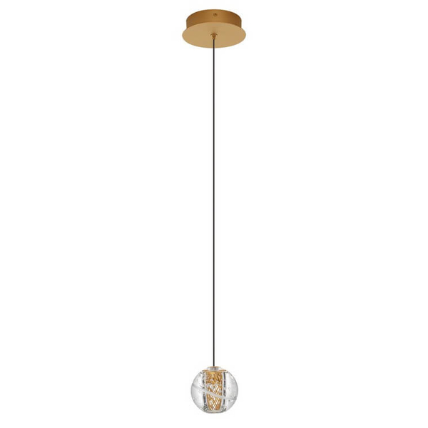 Lampa wisząca nad wyspę CUYO LE44210 LED 4W 3000K bańka złota przezroczysta