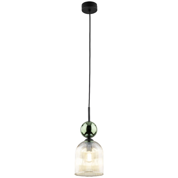 Nowoczesna wisząca lampa Sophia Green 11146 żebrowana zielona