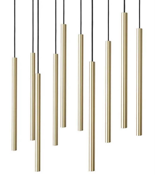 LAMPA wisząca LASER 8924 Nowodvorski metalowa OPRAWA prostokątny ZWIS tuby złote czarne