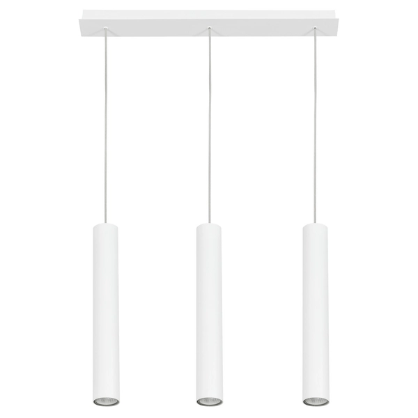 Wisząca lampa loftowa Eye 6481 metalowe tuby na listwie białe